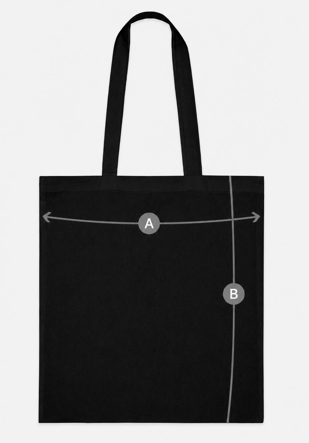 Referencia de medidas tote bag BE UNIQ