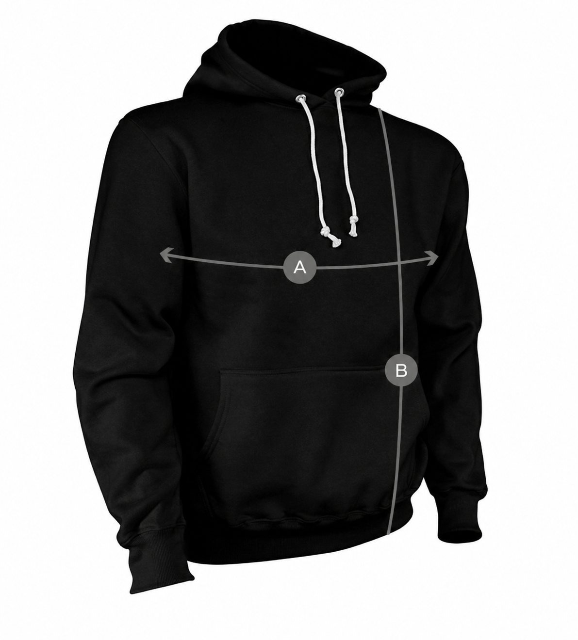 Referencia de medidas sudadera con capucha BE UNIQ